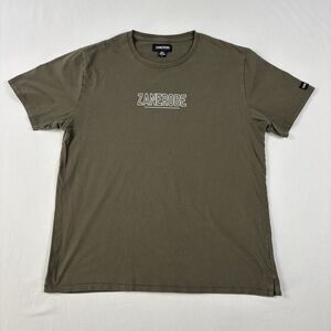 Zanerobe T Shirt Men’s Size L Olive Green Graphic Tee Crew Neck Short Sleeve